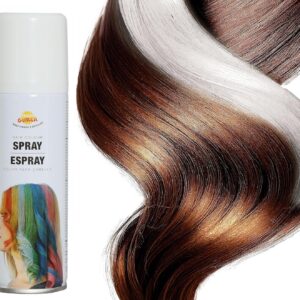FIESTAS GUIRCA | Spray pour Cheveux Blanc (125ml) - Maquillage en Spray pour Halloween, Anniversaires, Nouvel An et Célébrations - Peinture Capillaire pour Adultes et Enfants - Blanc