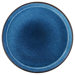 BITZ Assiette, Assiette plate, Assiette plate en grès, 27 cm de diamètre, noir/bleu foncé