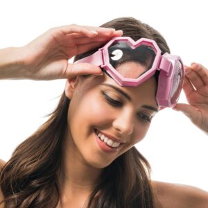 Chaks - Lunettes coeur pour femmes et hommes, lunettes de déguisement avec élastique, lunettes masques, carnaval, festival, fête des années 70