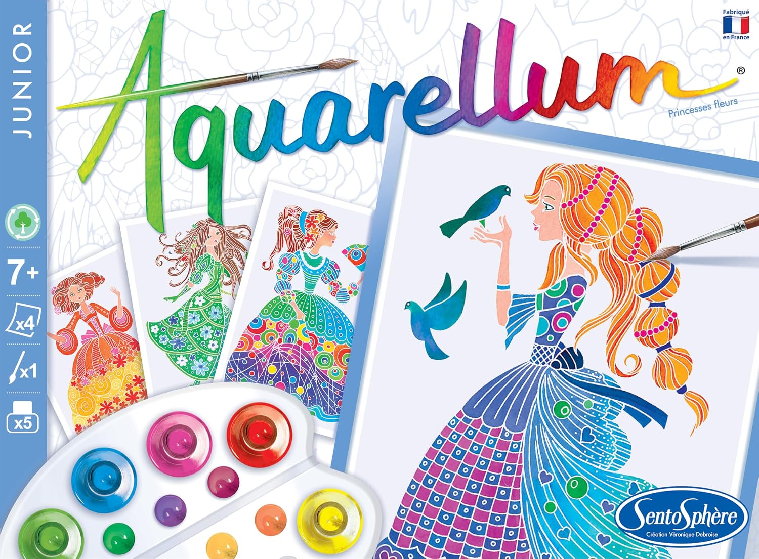 SENTOSPHÈRE Aquarellum Junior — Kit Peinture Princesses Fleurs – Image 2