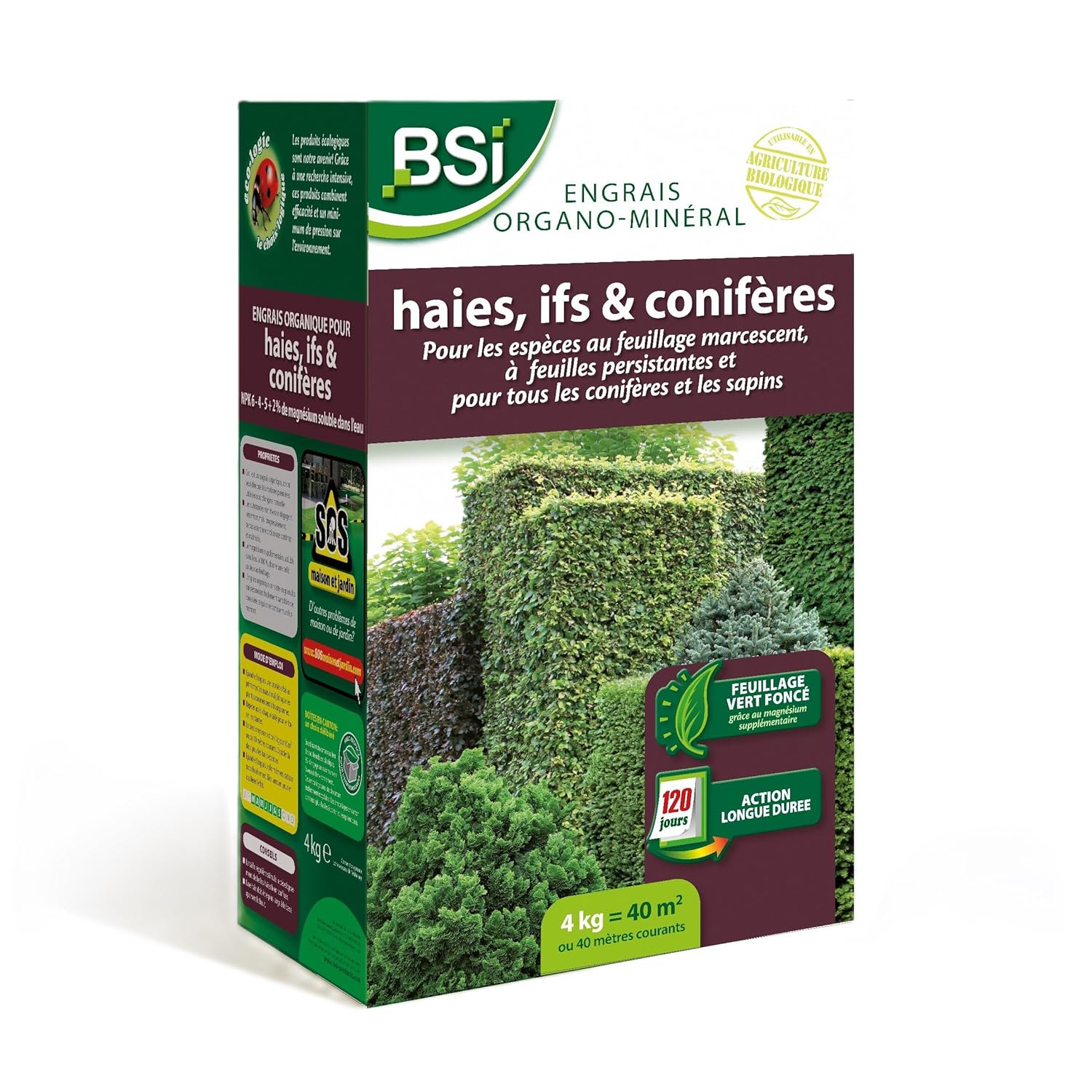 BSI — Engrais organo-minéral bio pour haies et conifères 4 kg
