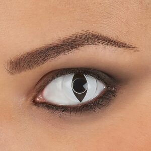 Lentilles de contact oeil reptile blanc - Taille Unique sans correction