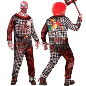 W WIDMANN MILANO Party Fashion - Ensemble costume clown tueur avec masque, tenue complète pour Halloween et Carnaval
