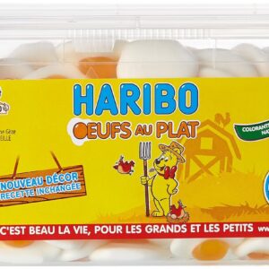 HARIBO - Œufs au Plat - Bonbons Sans Colorants Artificiels - Boîte de 210 Bonbons