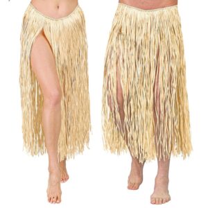 W WIDMANN MILANO Party Fashion - Jupe hawaïenne pour adultes, longueur 80 cm, jupe en raphia, soirée à thème hawaïenne, carnaval
