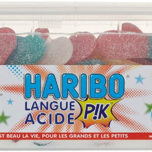 HARIBO - Langue Acide Pik - Bonbons Piquants Sans Colorants Artificiels & Sans Gélatine - Boîte de 105 Bonbons