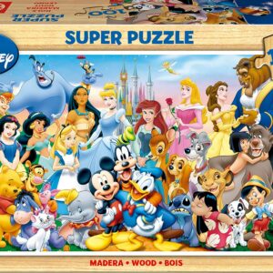 Educa - Puzzle en Bois pour Enfants avec 100 pièces | Puzzle Le Monde Merveilleux de Disney (12002)