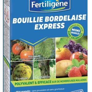 Fertiligène BOUG7N - Bouillie Bordelaise Granulés Solubles UAB 700 g - Polyvalent et Efficace sur Nombreuses Maladies - Protège verger et Potager - Mini granulés sans grumeaux - Frabriqué en France