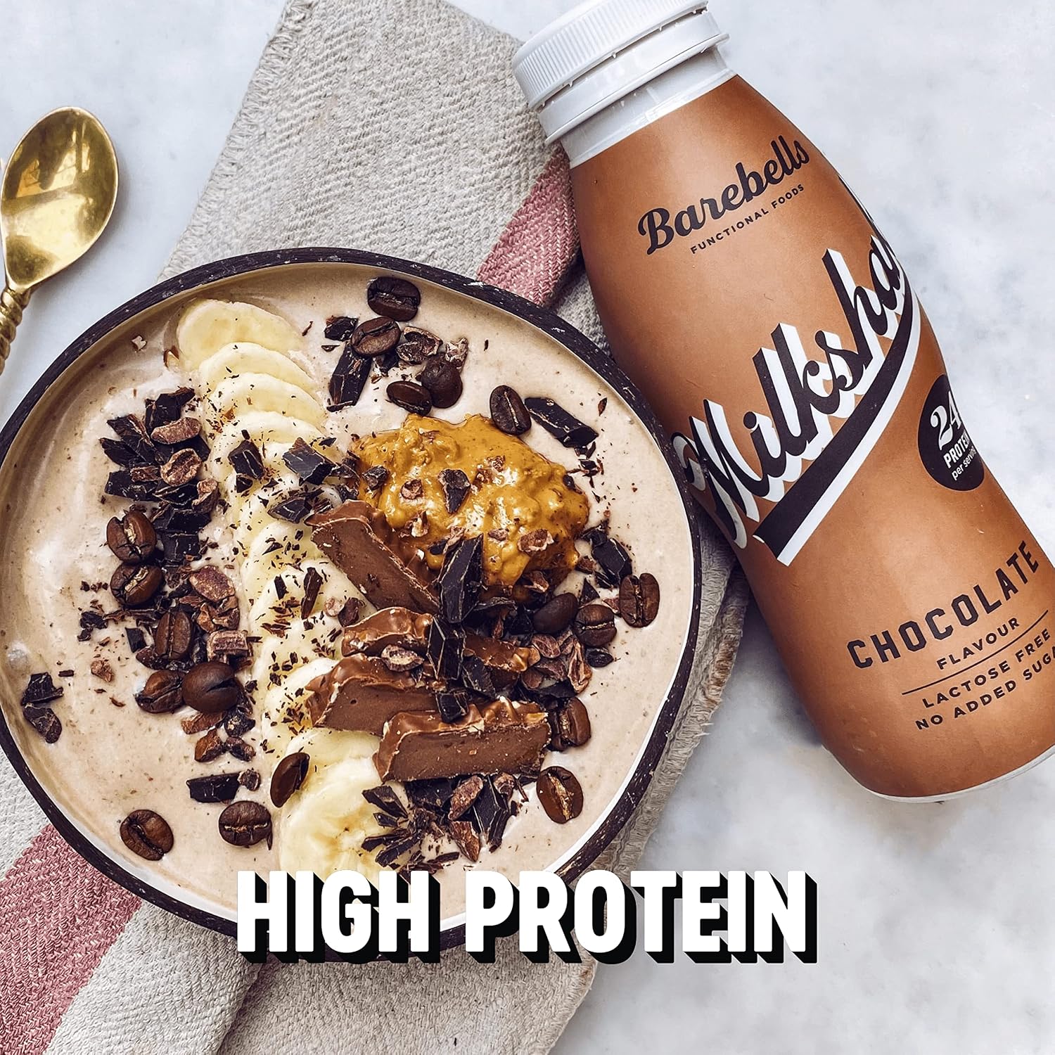 Milkshake protéiné Barebells Chocolate Bouteilles de 8 x 330 ml | Milkshake hautement protéiné | Sans sucre ajouté | Sans lactose | 24 g de protéines | Délicieux goût crémeux – Image 3