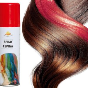 FIESTAS GUIRCA | Spray pour Cheveux Rouge (125ml) - Maquillage en Spray pour Halloween, Anniversaires, Nouvel An et Célébrations - Accessoire de Costume pour Adultes et Enfants - Rouge