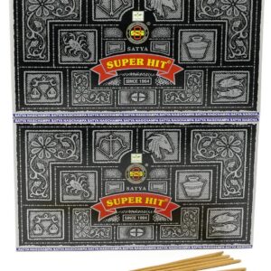 Satya Nag Champa Paquet de bâtonnets d'encens Super Hit, Lot de 24