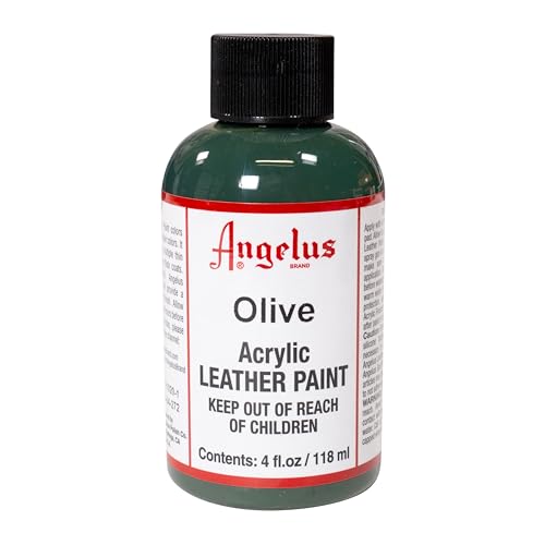 ANGELUS — Peinture acrylique pour cuir olive 4 flacons