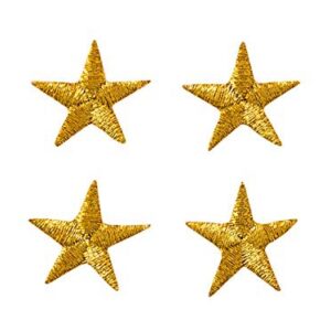 Lot de 4 étoiles thermocollantes or 1,7 cm
