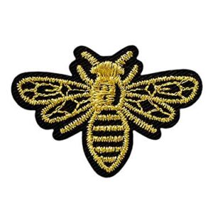 MONO QUICK — Écusson thermocollant abeille noir doré 4 x 3 cm
