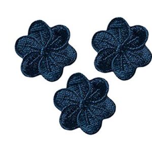 KIDS AND HITS — Patchs thermocollants fleurs bleu foncé x3