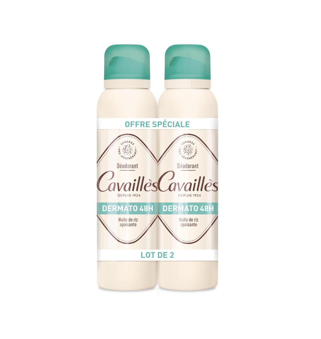 ROGÉ CAVAILLÈS — Déodorant dermato 48h spray lot de 2x150 ml