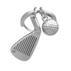 METALMORPHOSE — Porte-clés métal 3D club et balle de golf