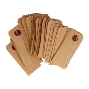 ARTEMIO — 50 étiquettes kraft avec fil métallique 4 x 9 cm