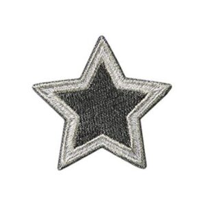 Écusson thermocollant — étoile gris argenté 4 cm
