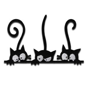 ANIMAL — Écusson thermocollant Trois chats 8,8 x 5,5 cm