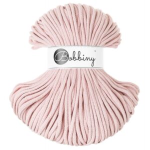 BOBBINY — Corde macramé tressée premium 5 mm rose pastel 100 m