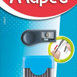 MAPED — Étui de 10 mines 2 mm HB + taille-mines pour compas