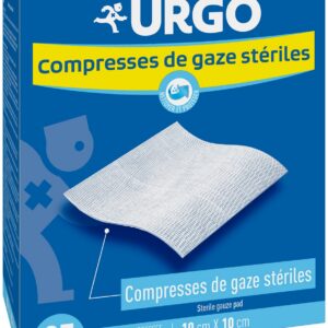 URGO — Compresses de gaze stériles 10 x 10 cm, 25 sachets