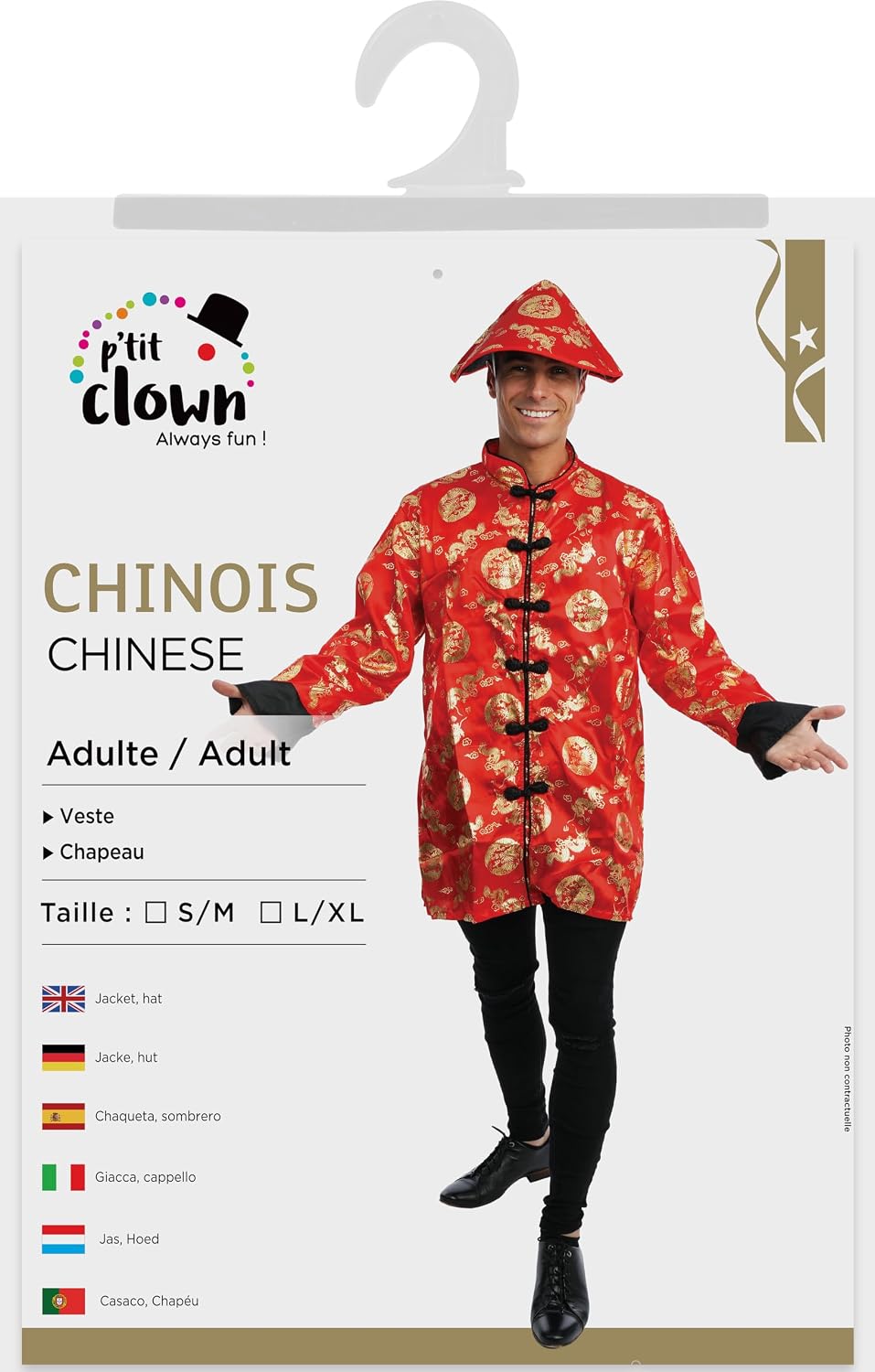 P'TIT CLOWN — Déguisement Nouvel An chinois adulte S/M – Image 4