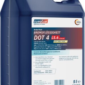 EUROLUB — Liquide de frein DOT4 LS.6, 5 L