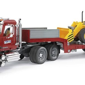 Alternative view of BRUDER 02813 — Camion MACK Granite avec remorque et tractopelle