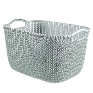 CURVER — Panier de rangement aspect tricot 19 L bleu-gris