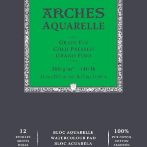 ARCHES Aquarelle — Bloc 12 feuilles 21x29,7 cm 300 g/m²