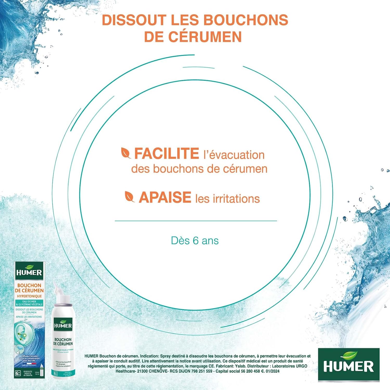 HUMER — Spray auriculaire bouchon de cérumen 50 ml – Image 2