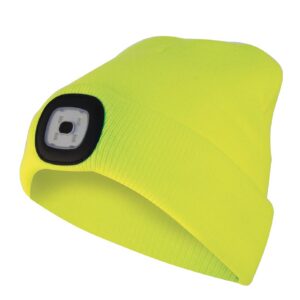 VELAMP CAP07 — Bonnet à LED rechargeable USB jaune fluo