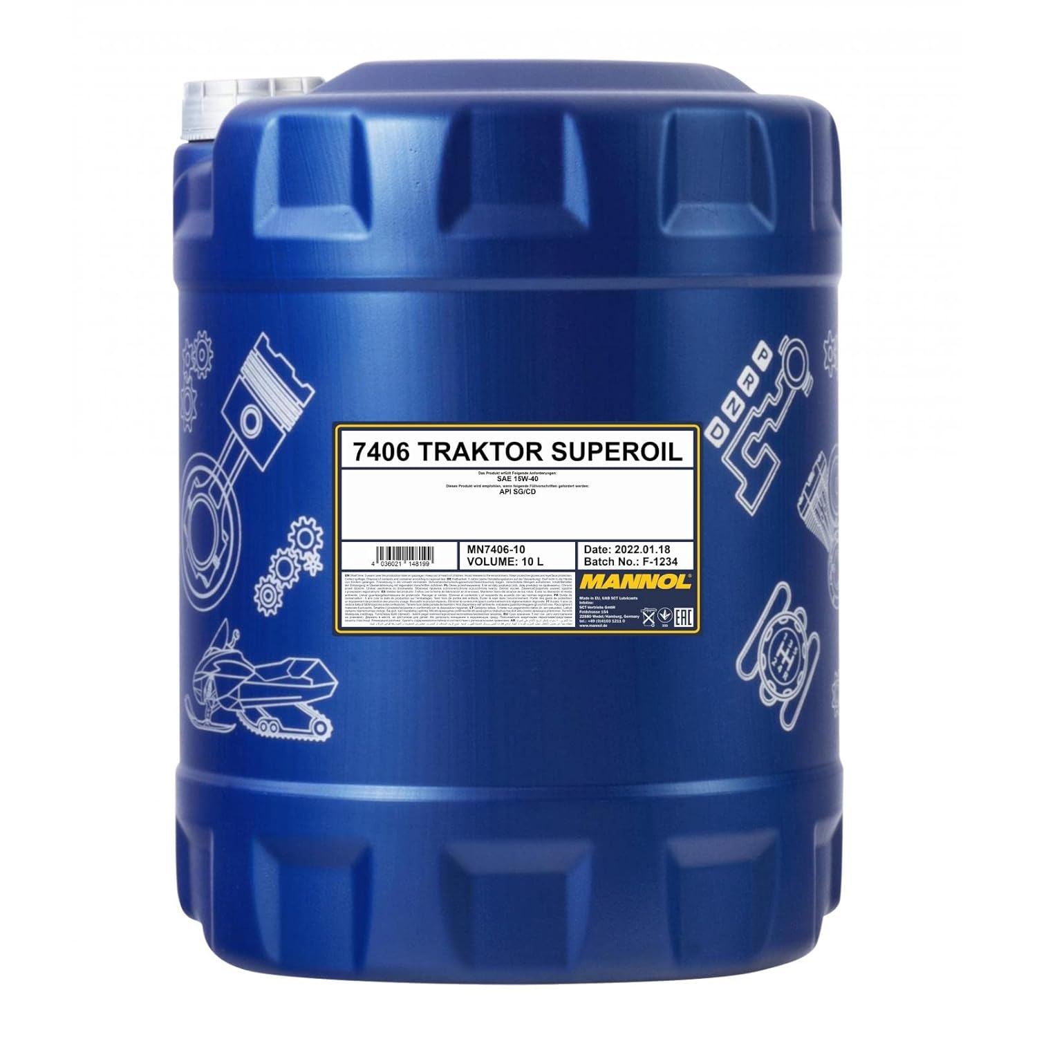 MANNOL — Huile moteur tracteur Superoil API CD W-40 10 L