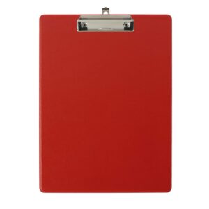 EXACOMPTA — Porte-bloc à pince A4 rouge avec pochette dos