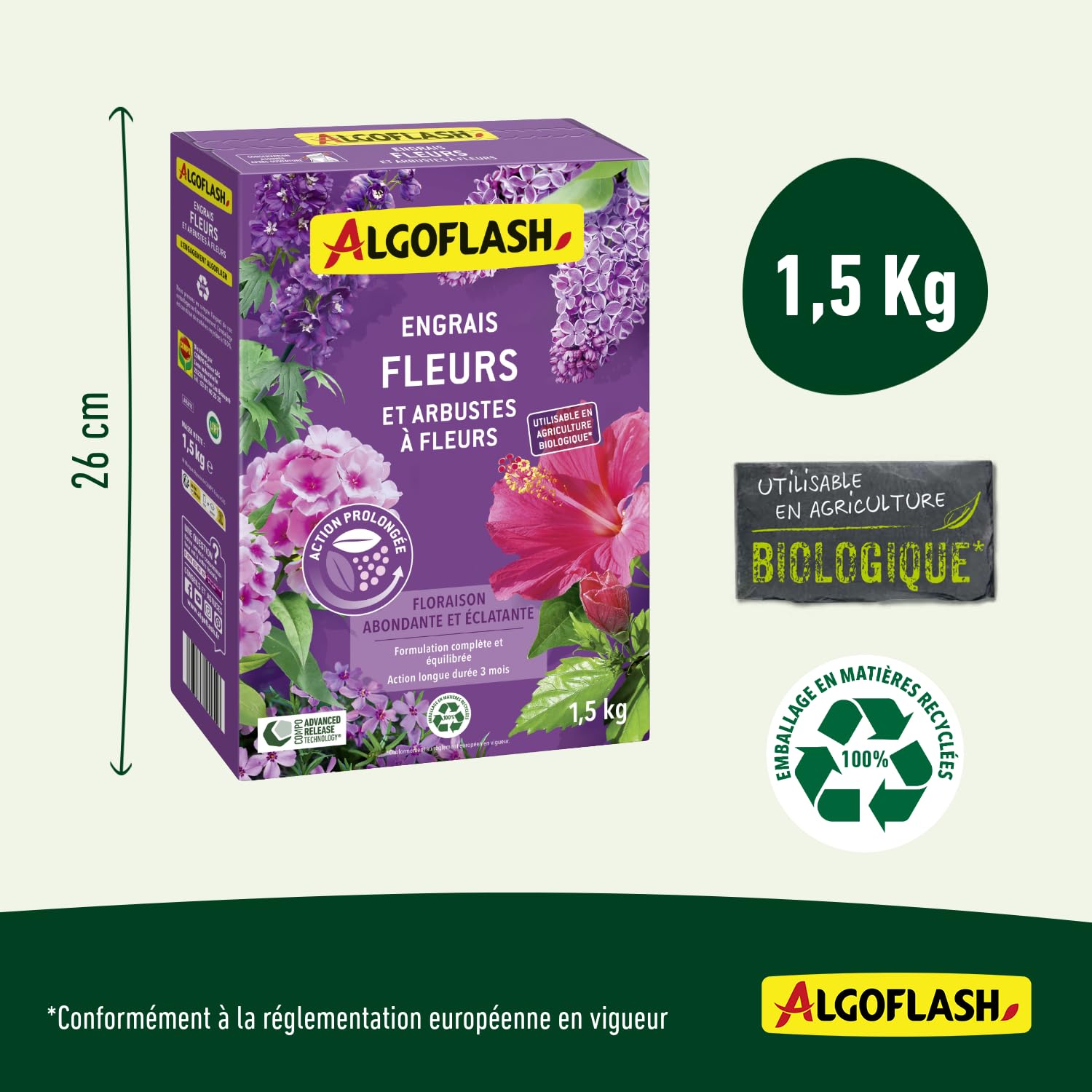 ALGOFLASH — Engrais fleurs et arbustes à fleurs 1,5 kg – Image 3