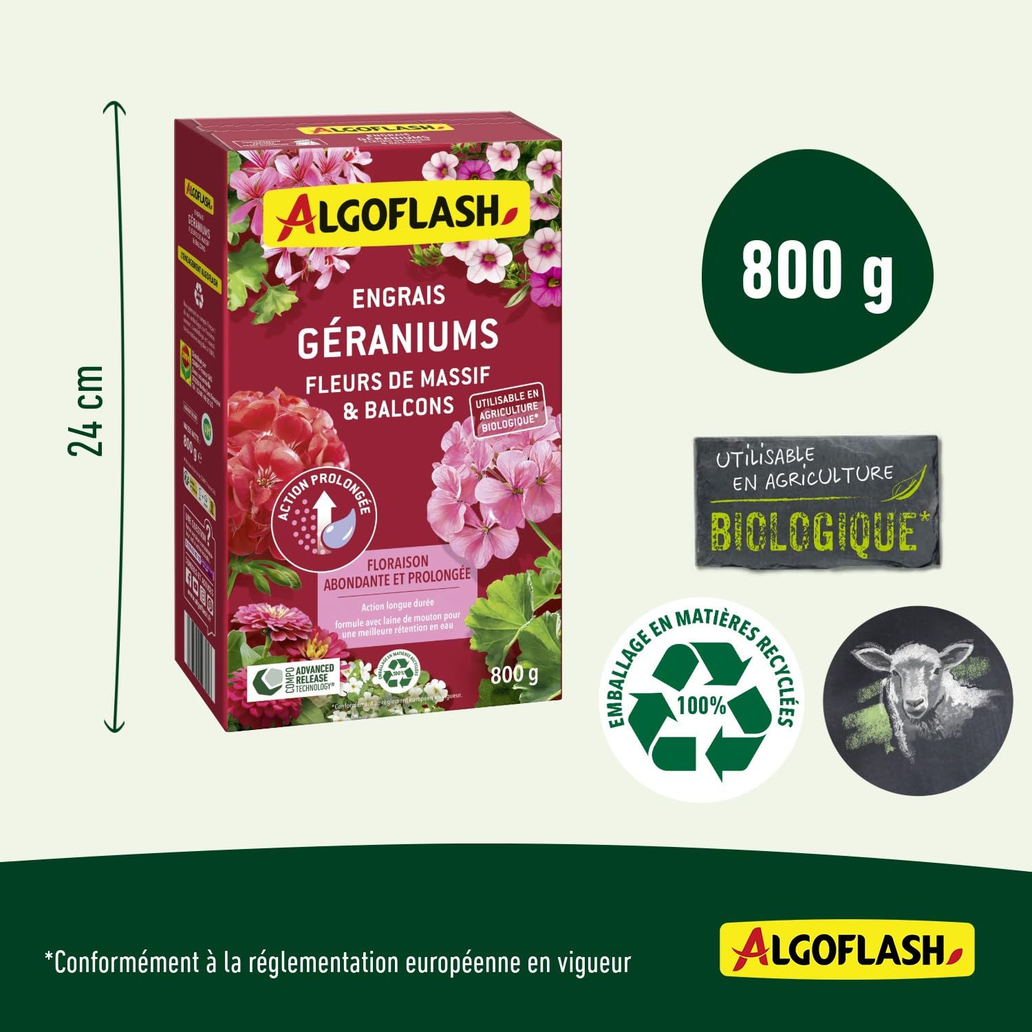 ALGOFLASH — Engrais géraniums et fleurs de balcons 800 g – Image 3