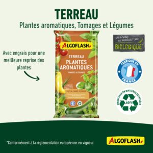 Alternative view of ALGOFLASH — Terreau plantes aromatiques, tomates et légumes 6L