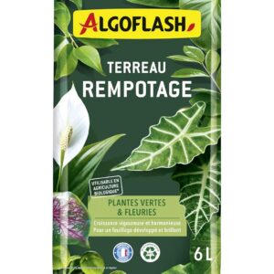 ALGOFLASH — Terreau rempotage plantes vertes et fleuries 6 L
