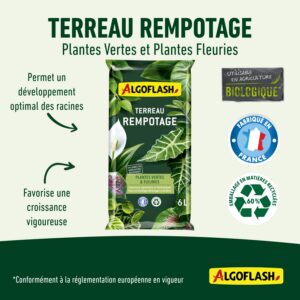 Alternative view of ALGOFLASH — Terreau rempotage plantes vertes et fleuries 6 L