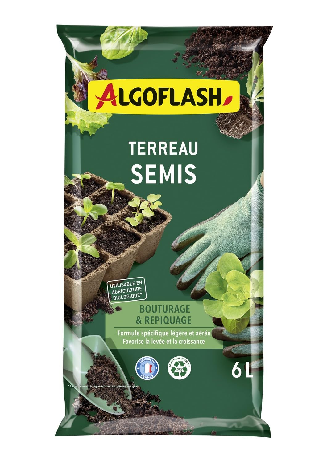 ALGOFLASH — Terreau semis, bouturage et repiquage 6 L