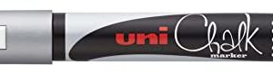 Faber-Castell uni-ball 186211 - Marqueur fenêtre & craie UNI CHALK PWE-5M, 1,8 - 2,5 mm, pointe ogive, argenté