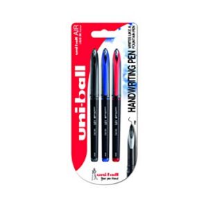 Uniball Air UB-188-Micro Pack de 3 Stylos à bille encre permanente pointe sensation stylo plume Noir/Rouge/Bleu