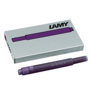Cartouches d'encre LAMY T10 à grande capacité - compatibles avec tous les modèles de stylos plume Lamy - Contenance: 1,25 ml par cartouche - 5 pièces par paquet - Couleur de l'encre: violet