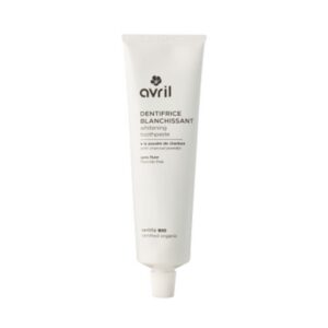 Avril - Dentifrice Blanchissant - Poudre de Charbon - Aloe Vera Bio - Sans Fluor - Goût Menthe Fraîche - Certifié Bio Ecocert - 99% d'Origine Naturelle - Produit Vegan, Fabriqué en France - 100ml
