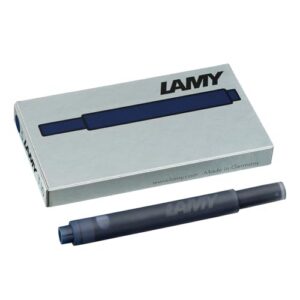Cartouches d'encre LAMY T10 à grande capacité - compatibles avec tous les modèles de stylos plume Lamy - Contenance: 1,25 ml par cartouche - 5 pièces par paquet - Couleur de l'encre: bleu-noir