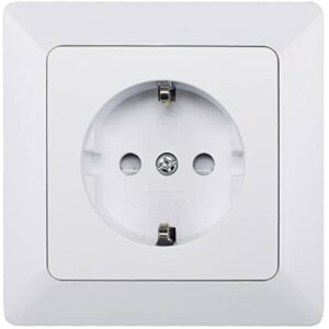 MILOS Prise de courant encastrée 250 V/16 A avec cadre Protection de contact accrue Blanc