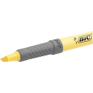Alternative view of BIC Highlighter Grip Pastel - Surligneurs à Pointe Biseautée Modulable - Couleurs Assorties, Blister de 6