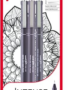 uni-ball PIN Lot de 3 stylos à pointe fine, encre résistante à l'eau et à la décoloration, idéal pour les architectes, les croquis, le scrapbooking, le dessin, l'art, le dessin technique, la qualité
